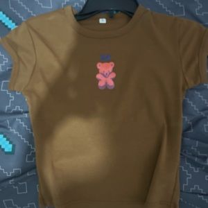 aesthetic y2k brown baby tee size small
